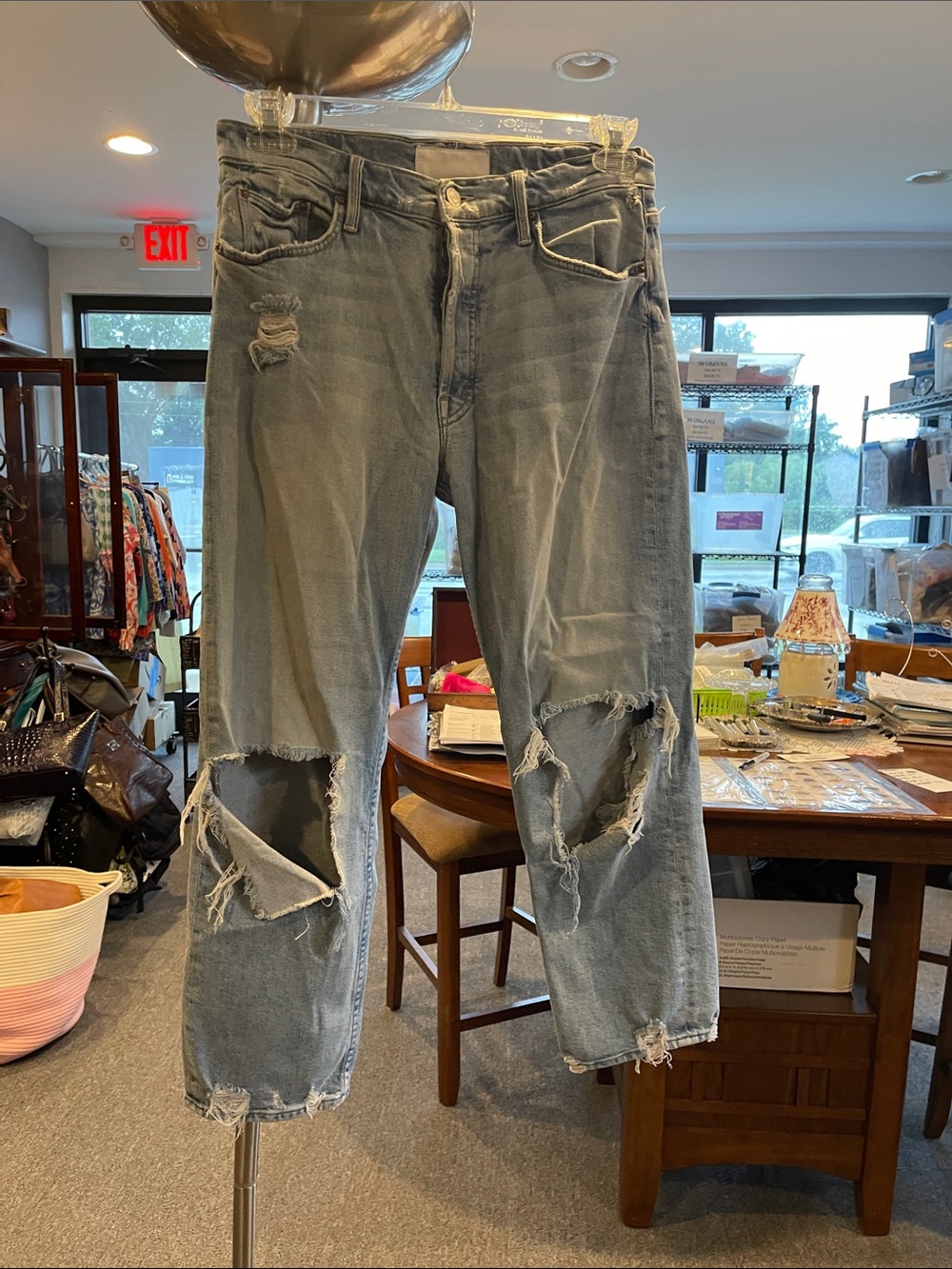 MOTHER The Tomcat Distressed Ripped Jeans The Confession Wash Size 30